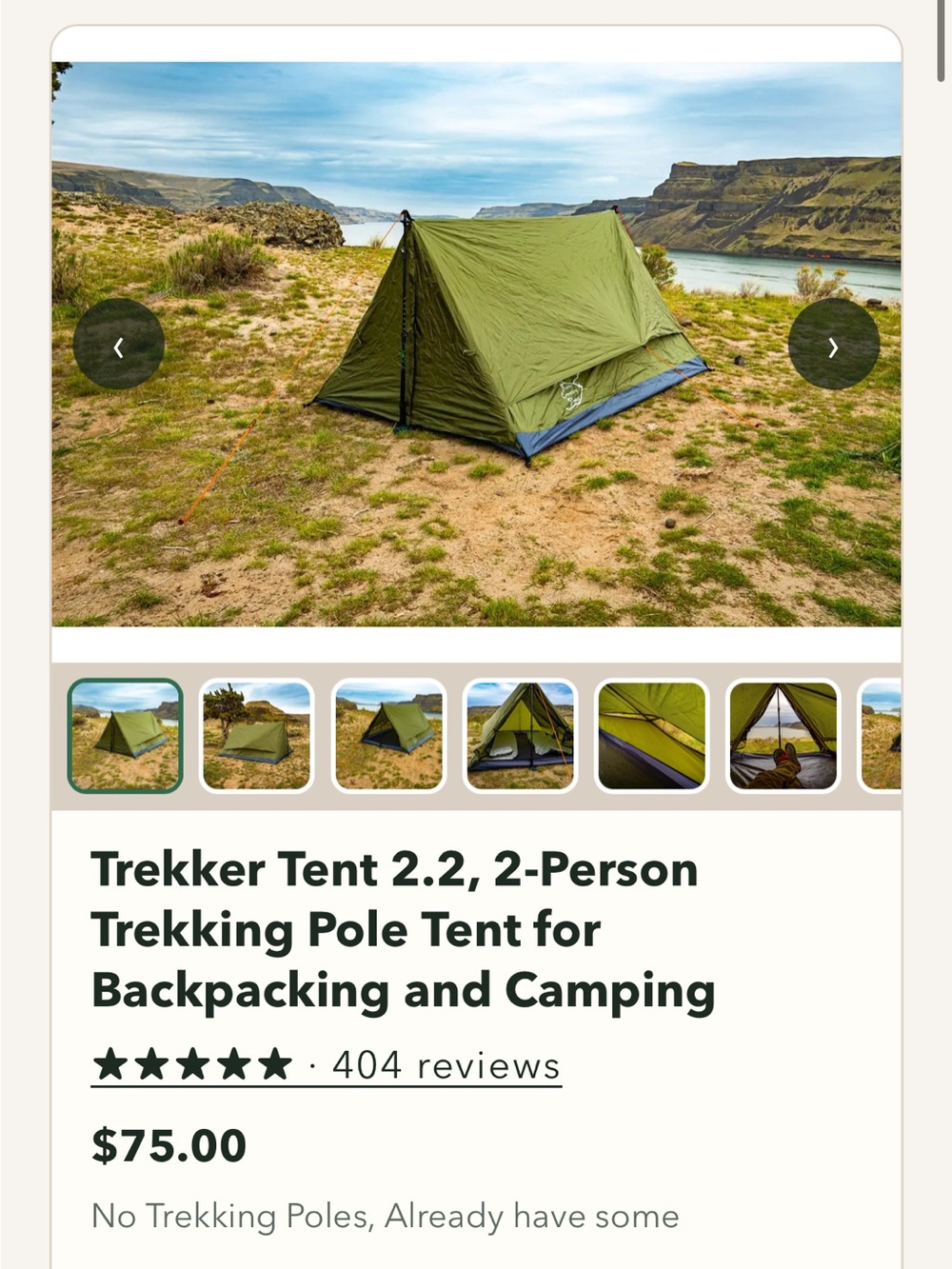 Trekker Tent 2.2 - 2-Person Olive Green Backpacking Tent